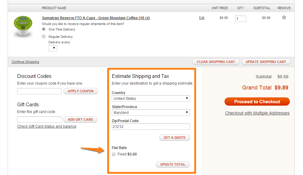 Estimate Shipping Rates in Magento