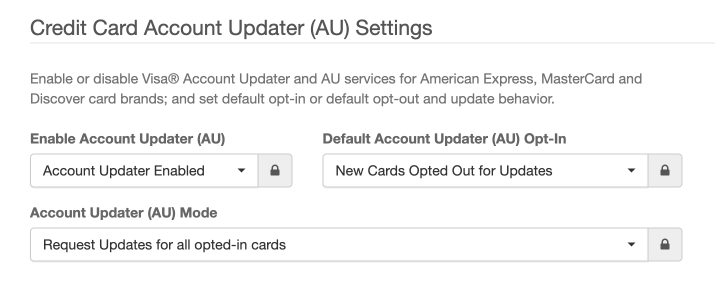 AU Environment Configuration Settings