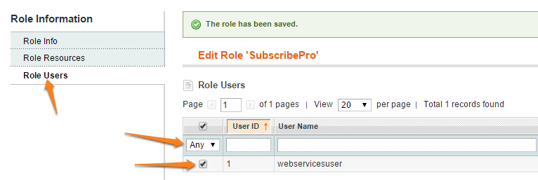 Add Web Services User to Role in Magento 1