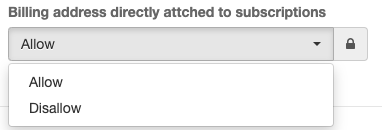 Billing Address Stored on the Subscription