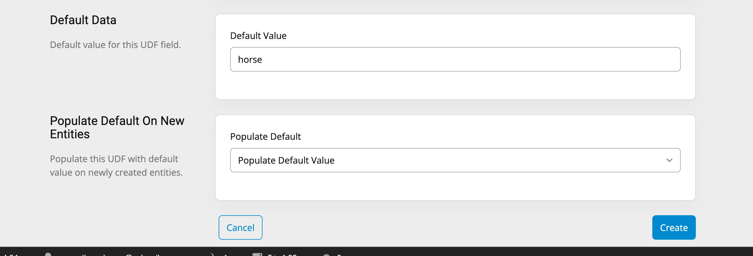 UDF Definition with Default Data and P