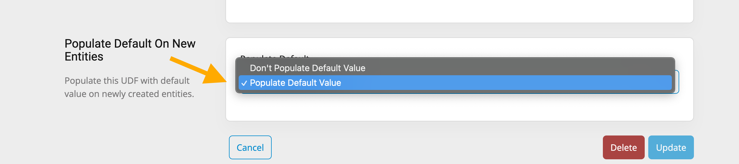 UDF Definition Populate Default