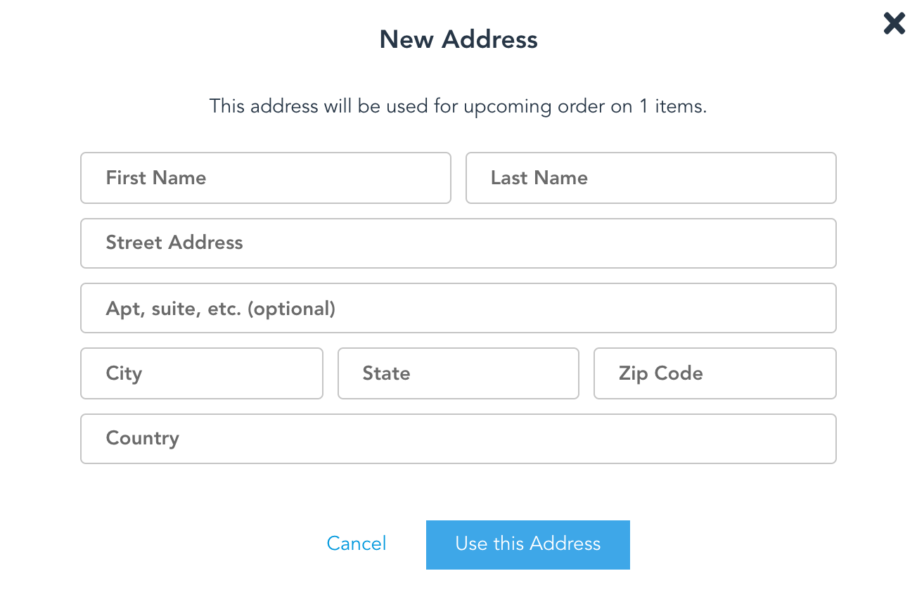 Widget Config Subscription New Address Modal